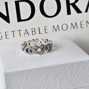 Pandora Silver Heart swirls Ring